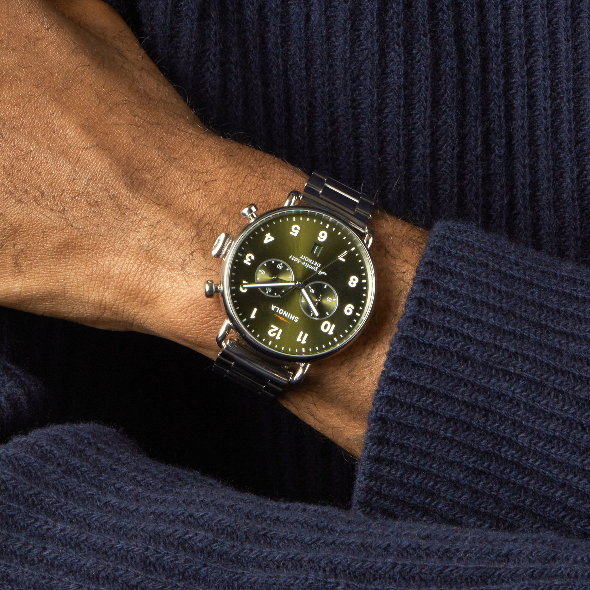 Canfield Chronograph Watch - Dark Olive - Image 2