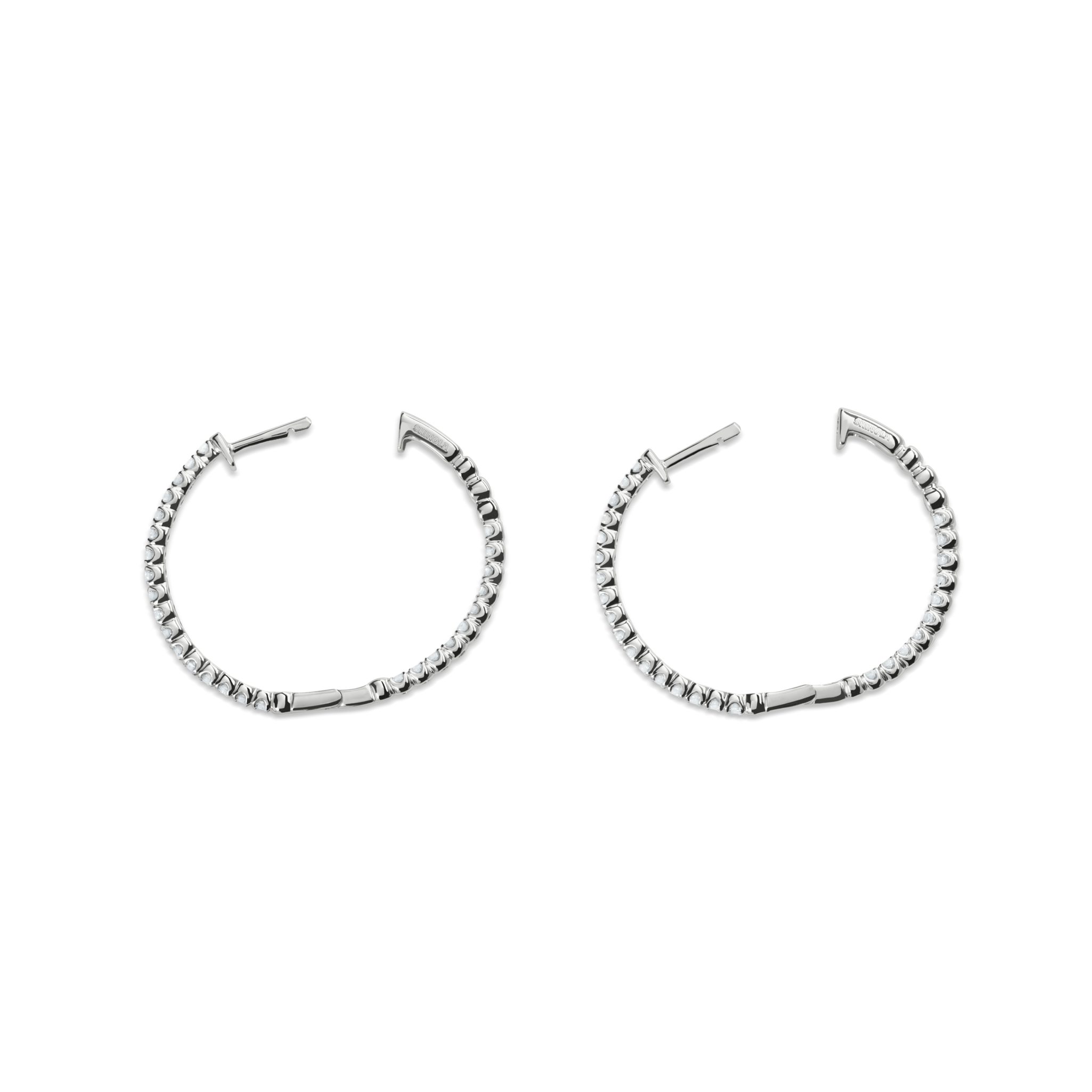 1 Carat Diamond Hoop Earrings - White Gold - Image 3