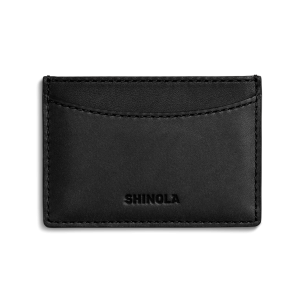Leather 3 Pocket Card Case - Black
