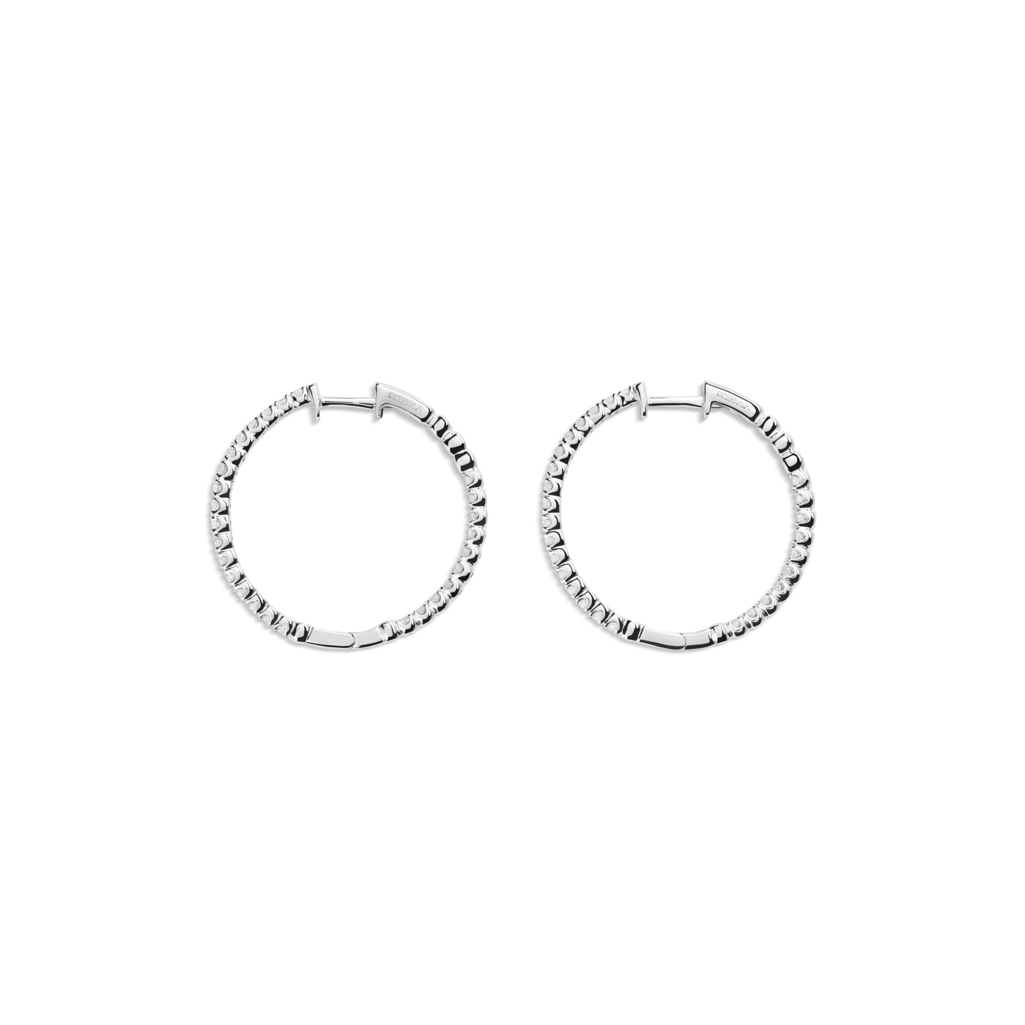1 Carat Diamond Hoop Earrings - White Gold - Image 2