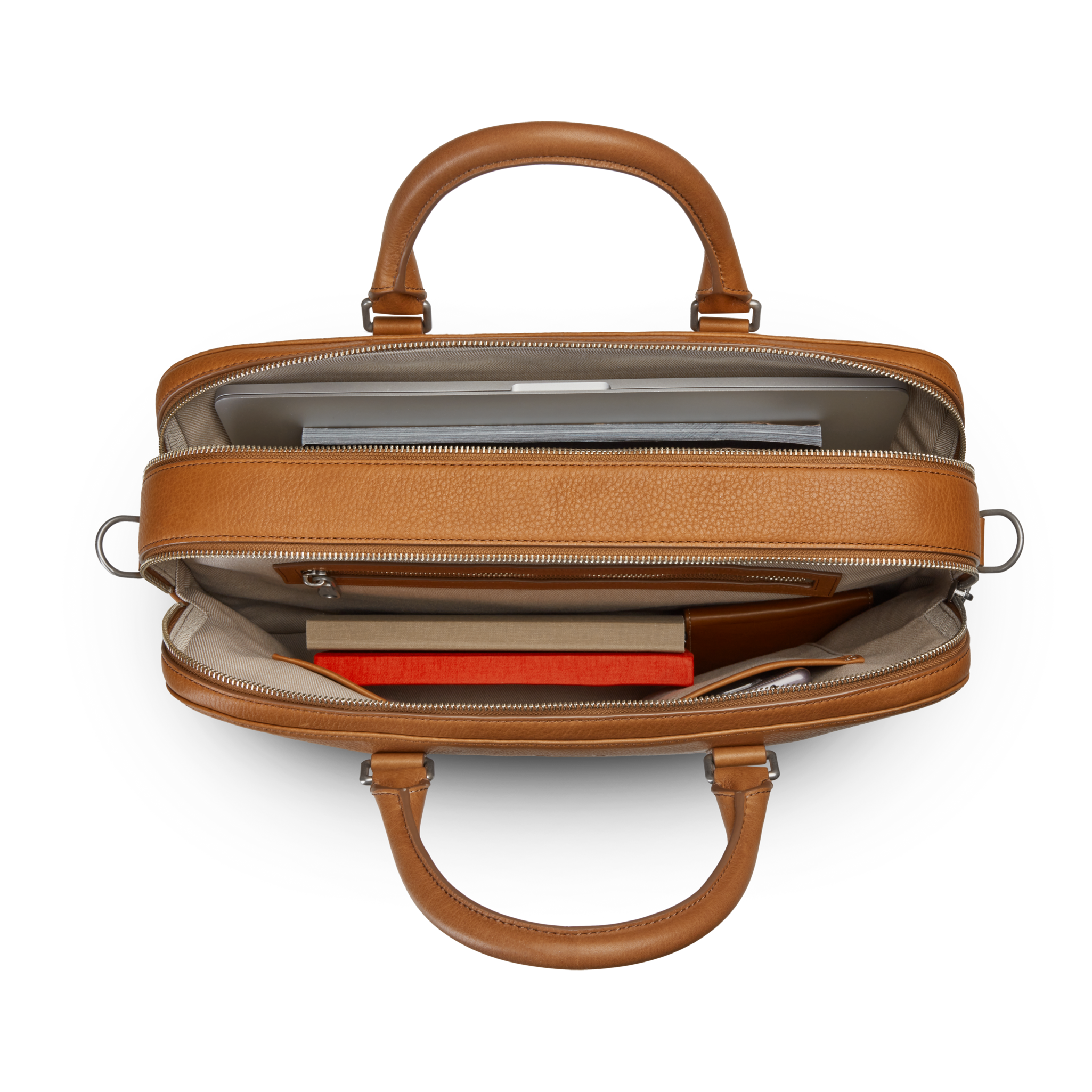 Double Zip Briefcase - Tan - Image 5