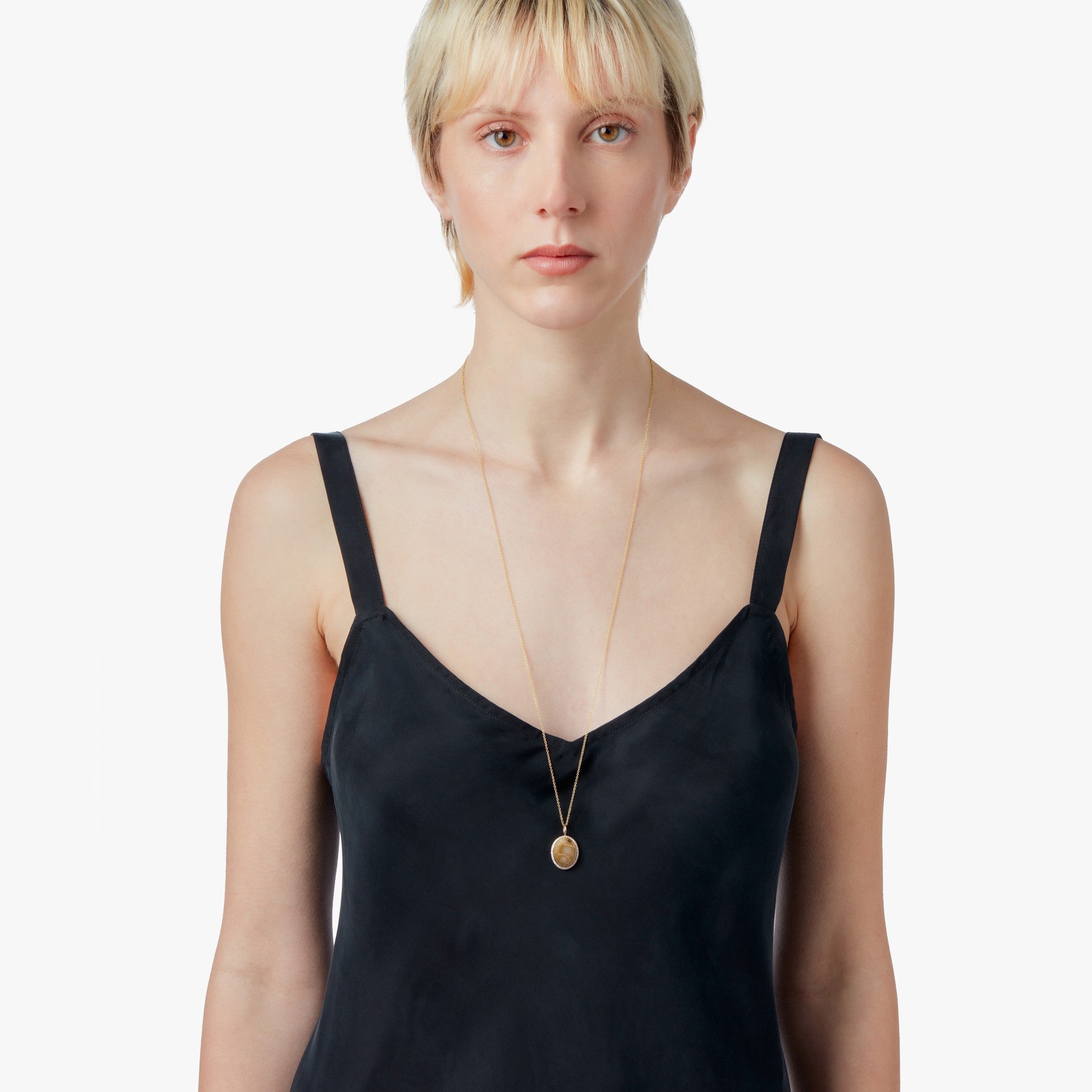 Diamond Pave Petoskey Necklace - Yellow Gold - Image 2