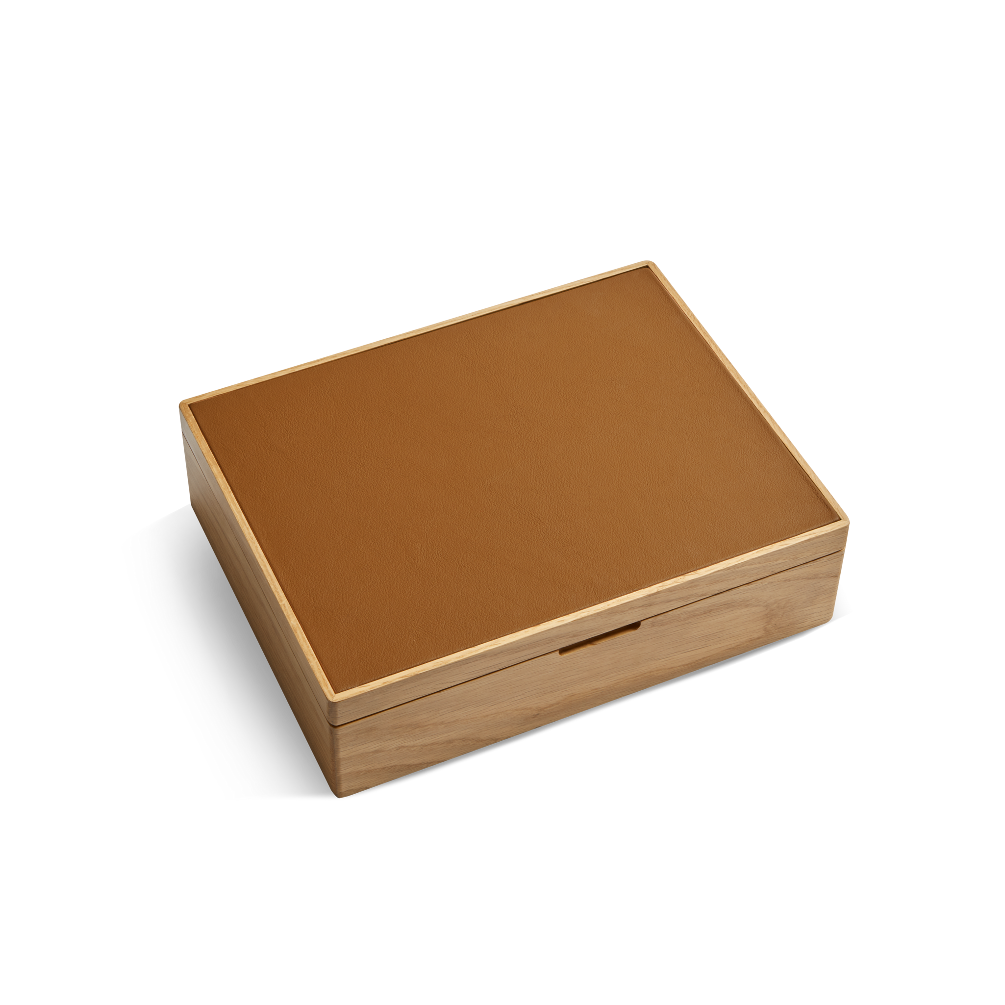 8 Slot Watch Collector's Box - Oak / Tan - Image 2