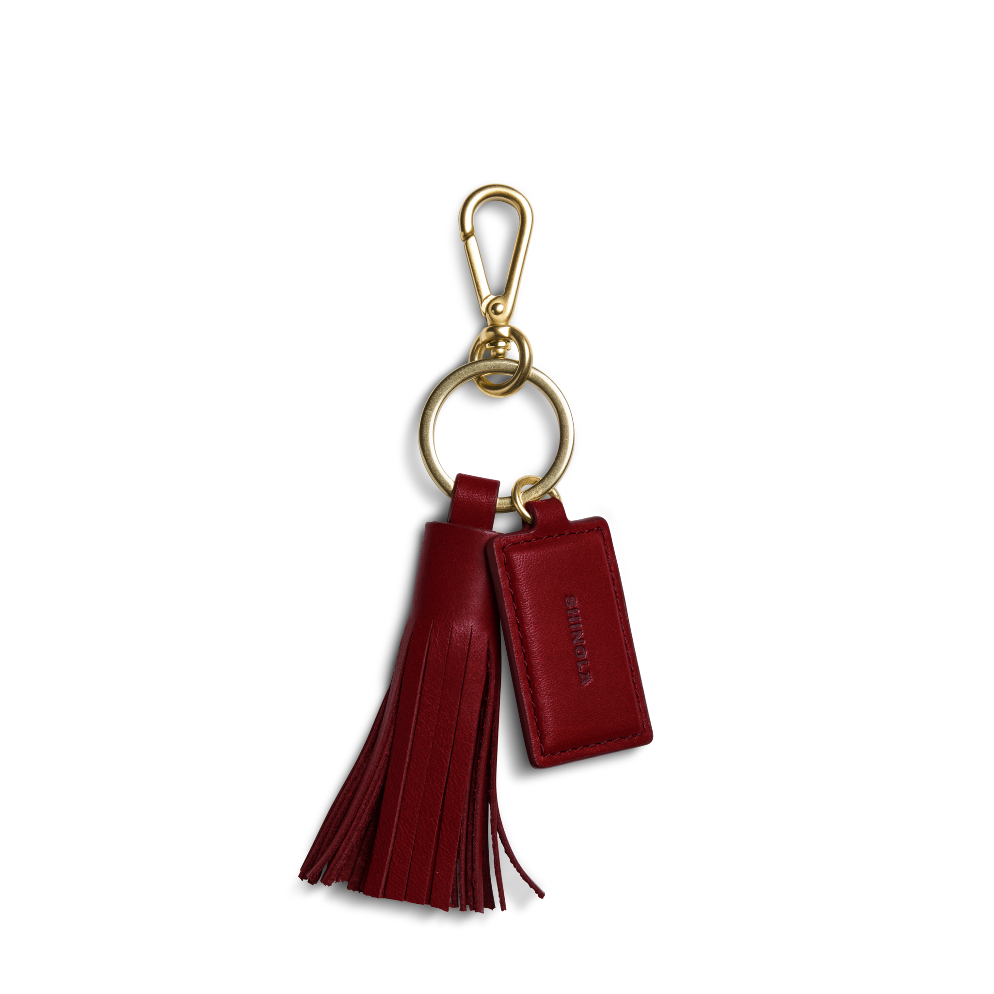 Leather Tassel Keychain - Ruby
