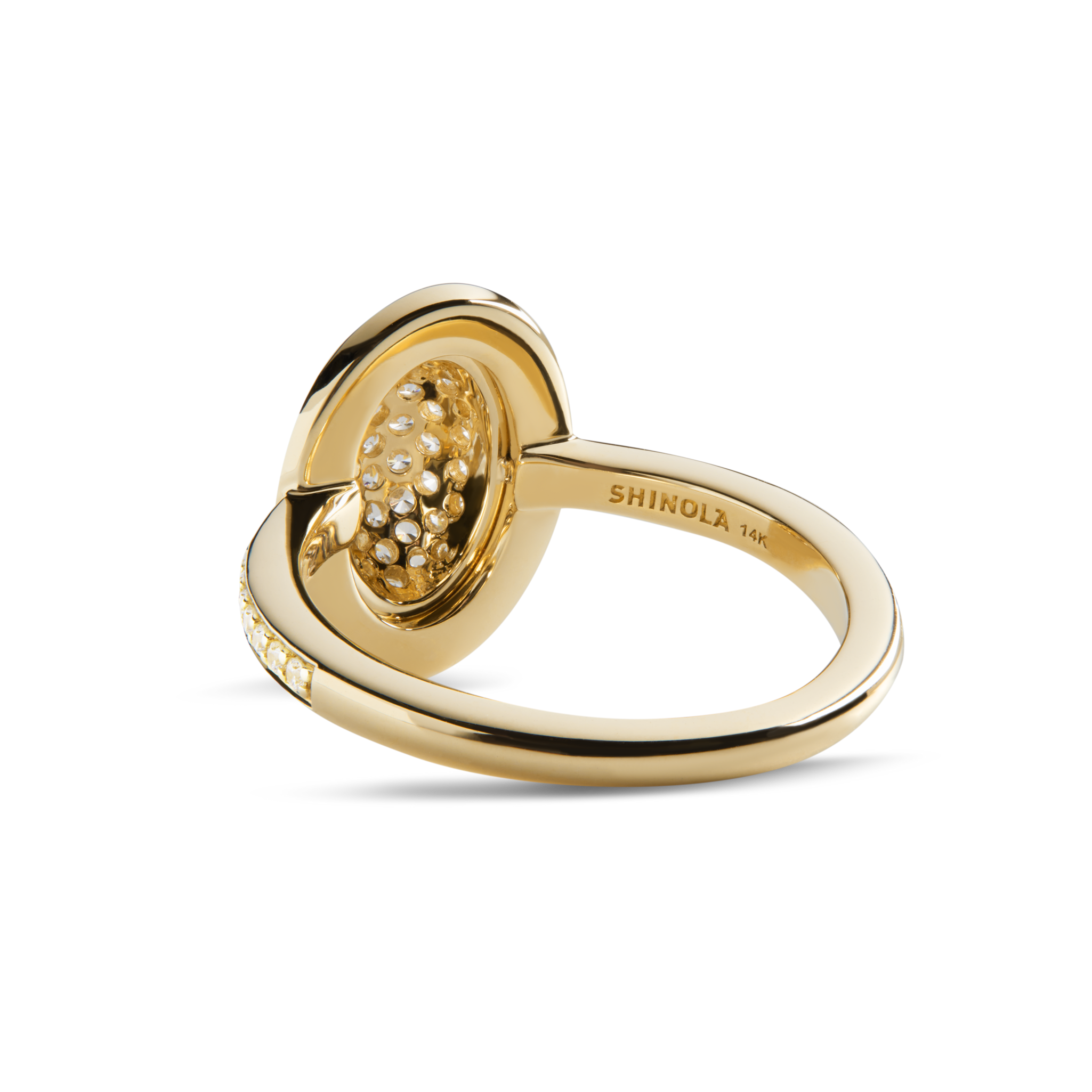 Diamond Pave Oval Ring - Yellow Gold - Image 5