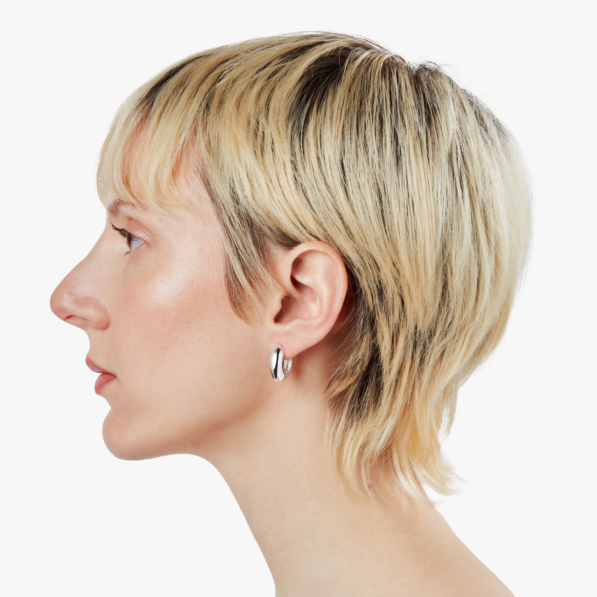 Signature Chubby Huggie Earrings - Sterling Silver - Image 2
