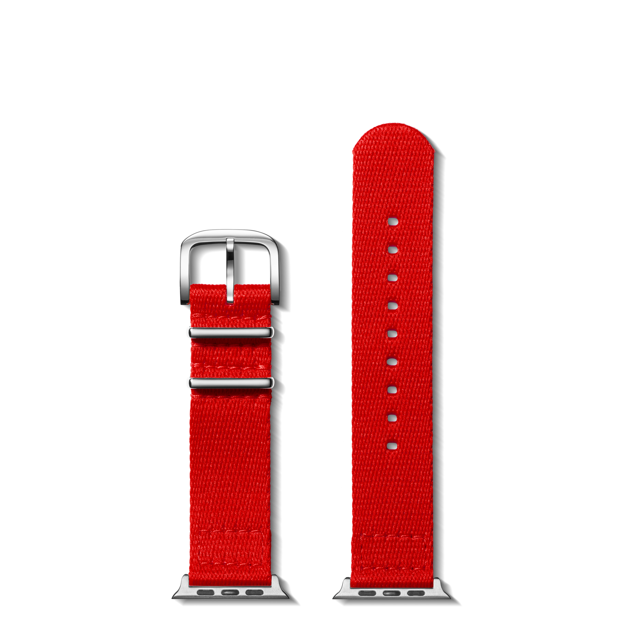 24mm Red Split Nylon Apple Watch Strap - Red - Image 4