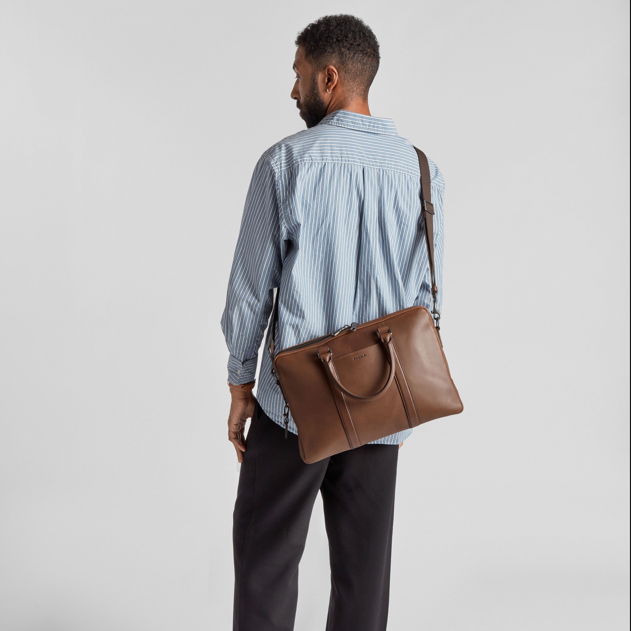 Computer Briefcase - Medium Brown - Image 6