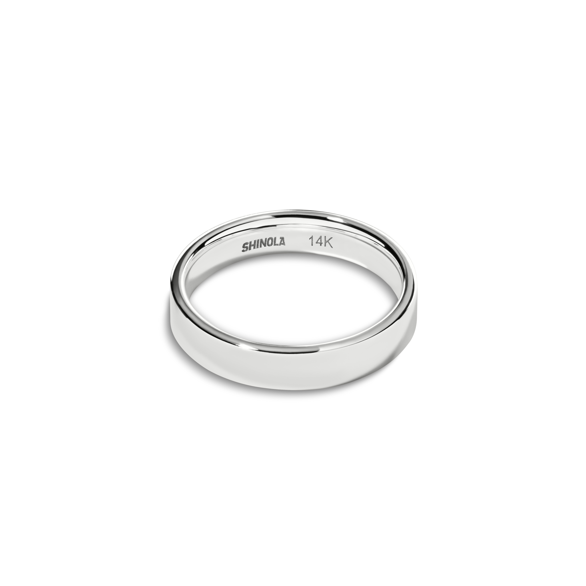 4mm Flat White Gold Band