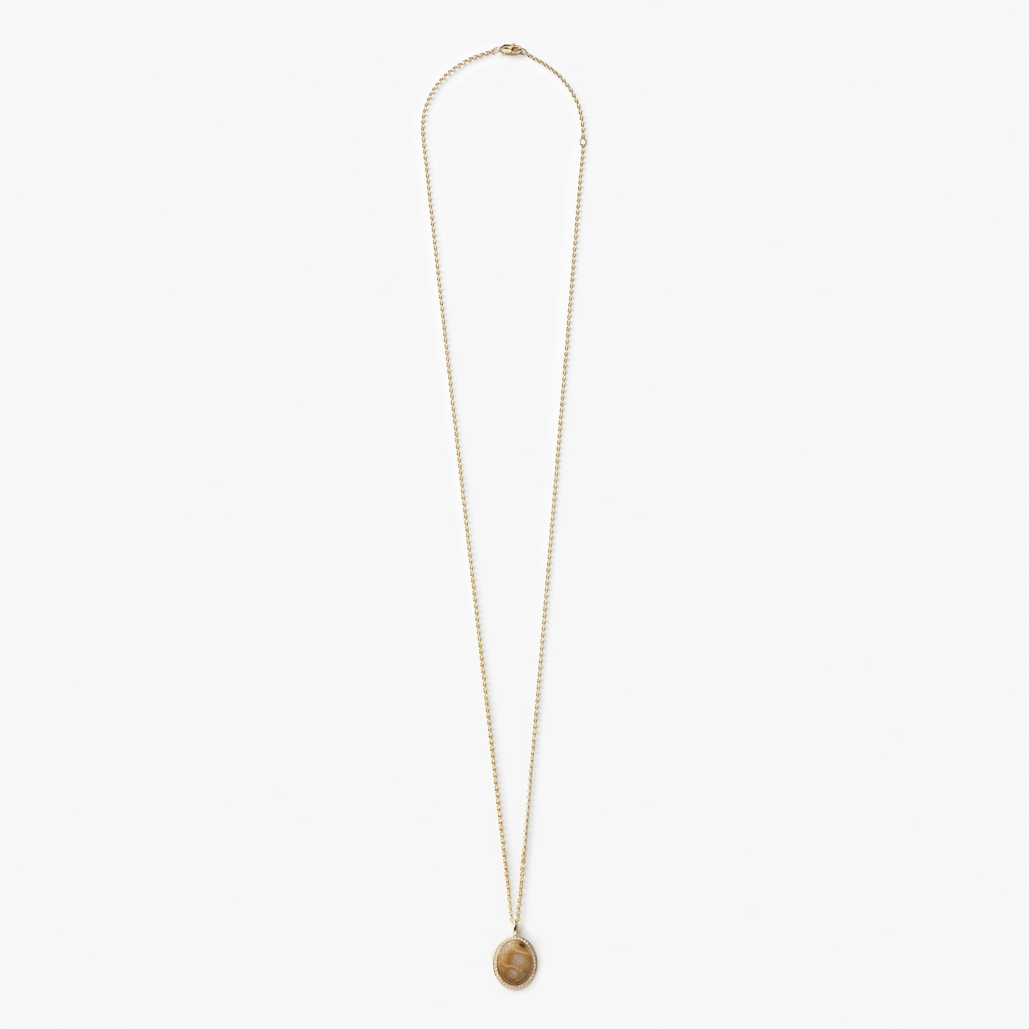 Diamond Pave Petoskey Necklace - Yellow Gold - Image 3